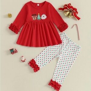 NWOT Kids Toddler Girl Christmas Holiday Outfit Matching Set 2T 3T